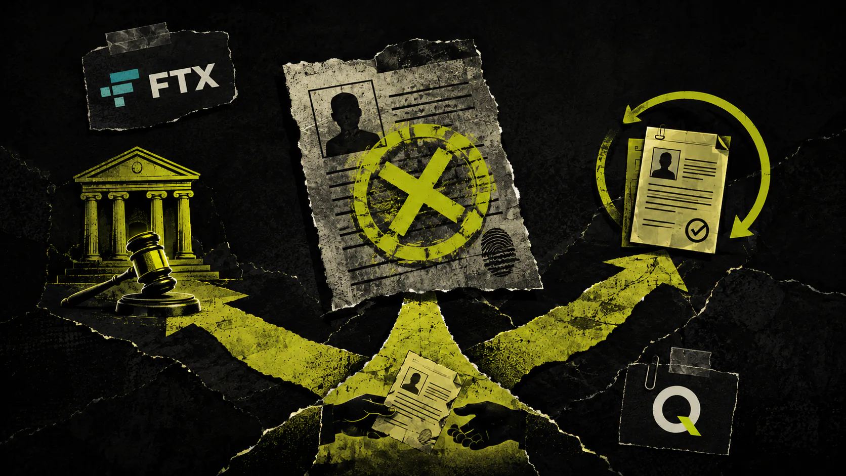 Rejected FTX identity document with three illustrated options: appeal, resubmit documents or transfer the claim.